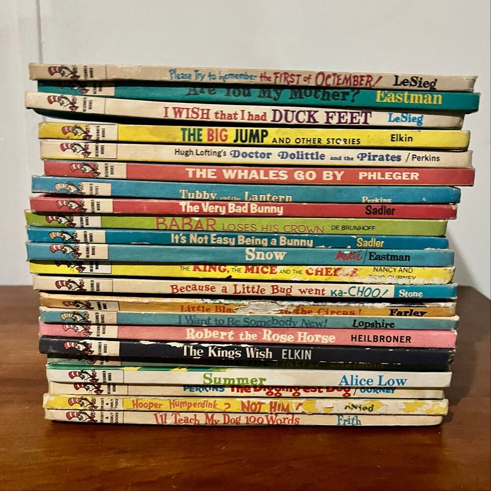Vintage Lot of 23 Dr. Seuss Beginner Books Hardcover 1950s-70s I Can Read